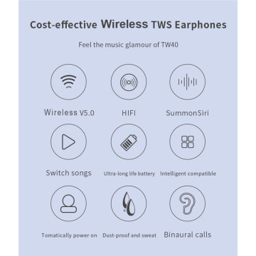 TW40 HIFI True Wireless 스테레오 인 이어 이어 버드