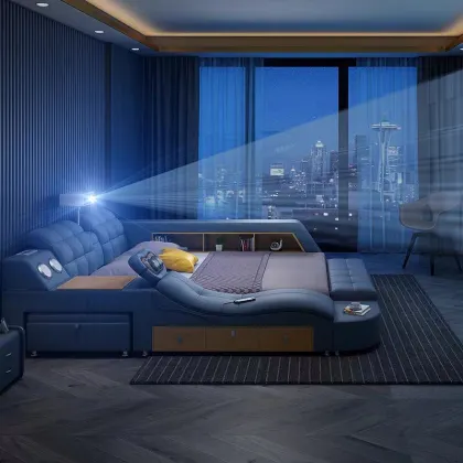 Multifunctional King Size Tatami Massage Storage Bed