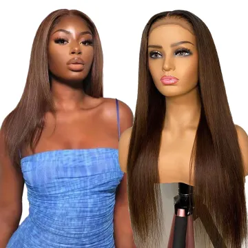 30 32 34 36 38 40 50 inch Human Hair Wigs For Black Women Straight Deep Wave Virgin Raw Indian Hair Long Lace Front Wigs