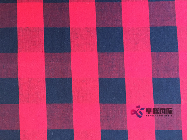 Red And Black Plaid Cotton Fabric