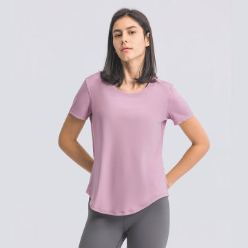 Camiseta de pescoço redondo tops equestres de manga curta