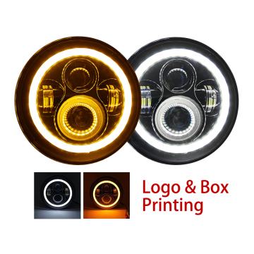 IP68 DOT E9 DRL Round 7 بوصة LED LED للدراجة النارية (12V/24V ، 50W/72W ، إشارة العنبر)