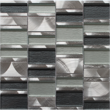 silver grey stainless steel mosaic