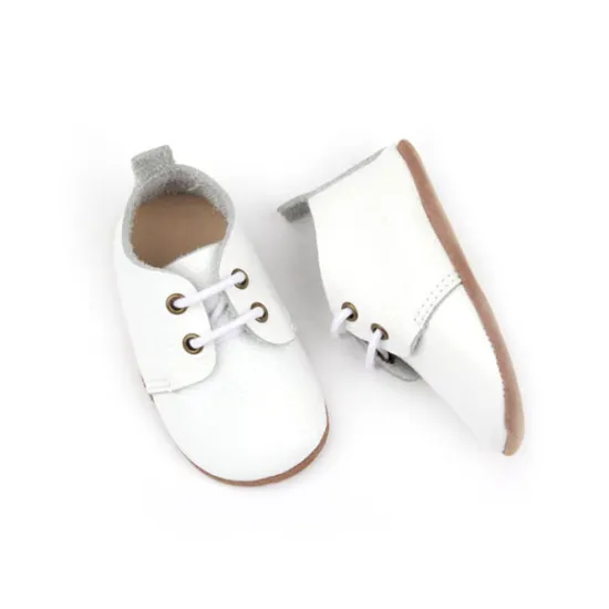 Hot Sale White Soft Sole Baby Oxford Shoes Cow Leather Infant Shoes