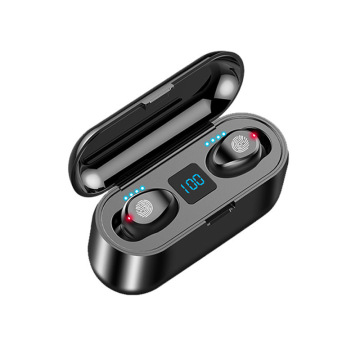 F9 TWS BTH Wireless Earphones with Touch Control, Flashlight, Sports Waterproof Design, 2000mAh Battery, and Microphone