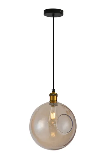 Modern Indoor Decorative Glass Round Ball Pendant Lamp