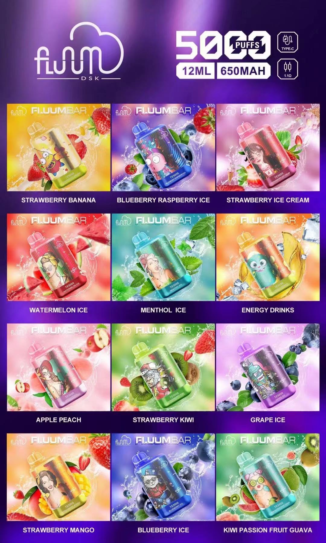 Original Fluum Bar TE5000 Vape