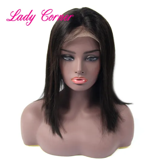 virgin highlight cuticle aligned mink brazilian hair product virgin remy short straight human hair lace front wig bob