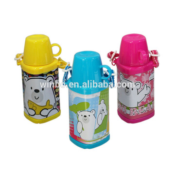 Tin and plastic cap water bottle