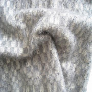 Jacquard fabric in plush with mohair texture