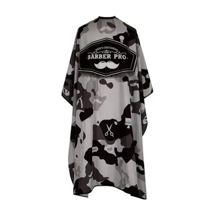 Custom Polyester Pongee Barber Cape Gown with Metal Snaps - OEM/ODM Services