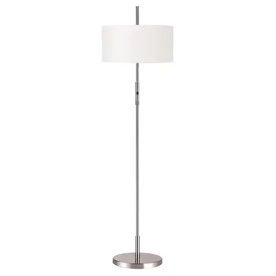 Hotel Indoor Iron Standing Floor Lamp with Round Linen Shade