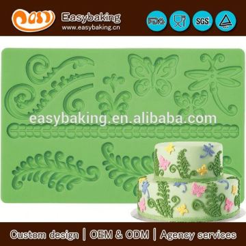 Wholesale custom 3D forest butterfly Gum Paste and fondant mold for cake decorating