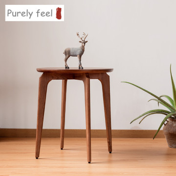 Nordic Solid Wood Small Tea Table Ash Wood Round Side Table