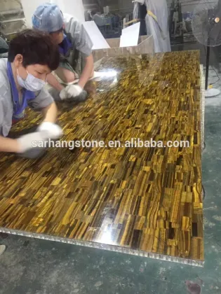 natural semiprecious gemstone slab tiger eye yellow stone