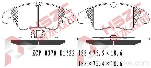 Padera de freno de cerámica FMSI D1322 para Audi