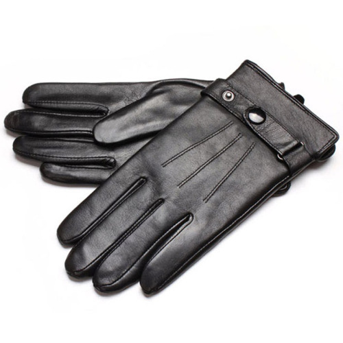 Men's Fashion Goatskin Leather Winter Gloves with Cashmere Lining