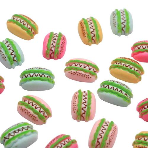 Kawaii Hamburger Resin Charms Simulation Food Diy Decoration Children Play Doll Kitchen Accessories Toys Gifts