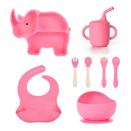 Rhino Silicone Feeding Set for Baby Easy Mealtime