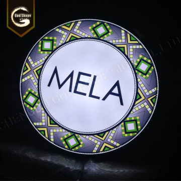 Circular custom made commericial light boxes