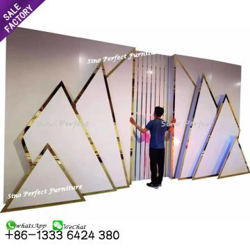 Sino Perfect Decorations White Acrylic PVC Floral Backdrop for Weddings and Events