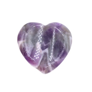 Amethyst Handmade Craved 40MM Love Heart Thumb Worry Stone for Anxiety Stress Relief Meditation