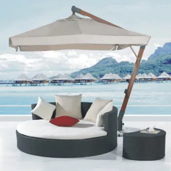 Hawaii Aluminum Rattan Big Round Bed