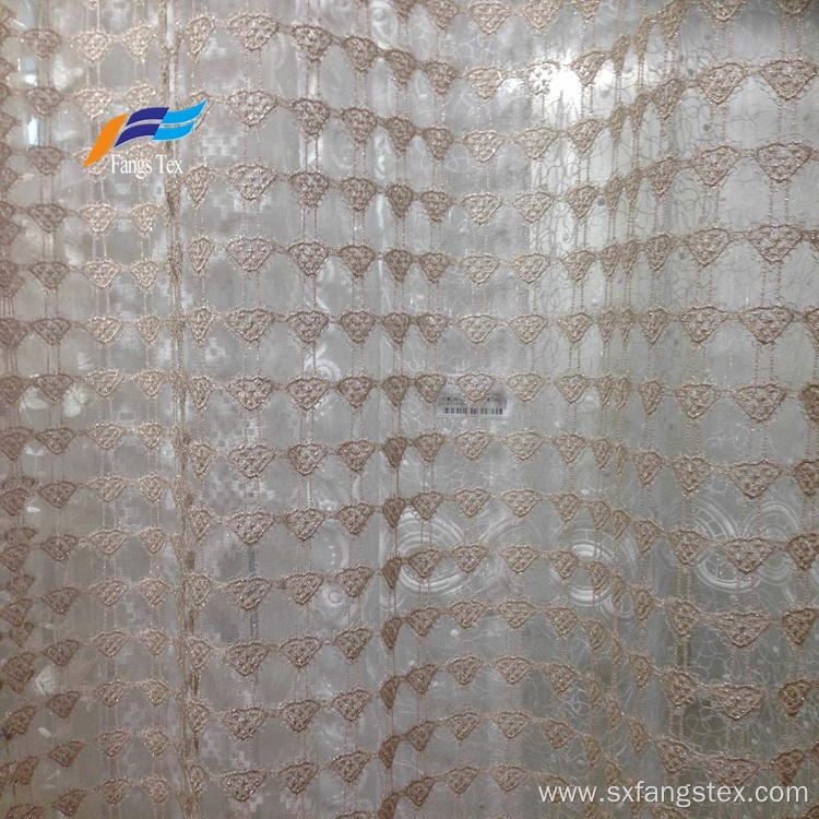 Fancy Embroideted Sheer Voile Window Curtain Fabric