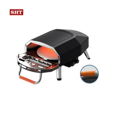 Stainless Steel Gas DIY Popular Rotating Stone Pizza Oven with Door