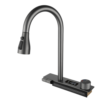 Copper Waterfall Multifunction Pull-Out Kitchen Faucet for Vegetable Washing