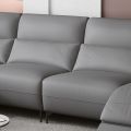 Kulit kulit sofa sudut abu-abu peteng