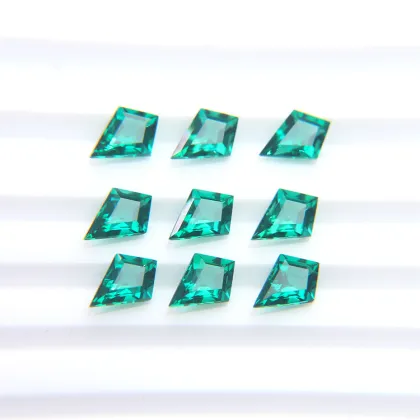 Semi Precious Stone Synthetic Emerald Kite Shaped Emerald