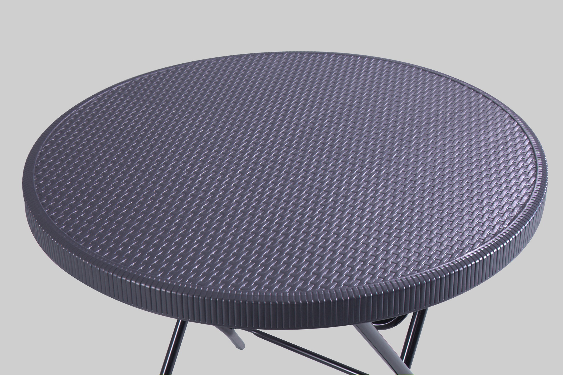 Round Table with Rattan Design