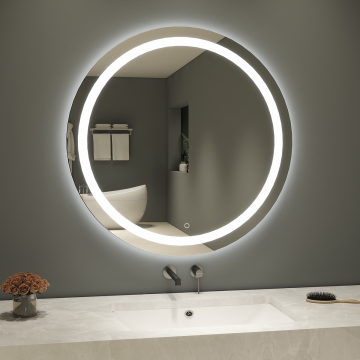 Smart LED Wall-Mounted Touch Screen Bathroom Mirror with Bluetooth Connectivity