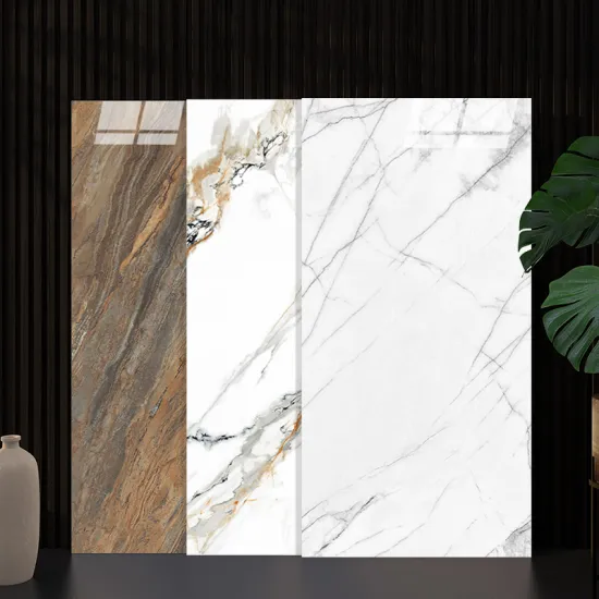 New Luxury Marble Floor and Wall Tiles in 750x1500mm: Foshan Originated Building Materials for Living Rooms, Villas, Hotels, and Malls with Glossy Finish