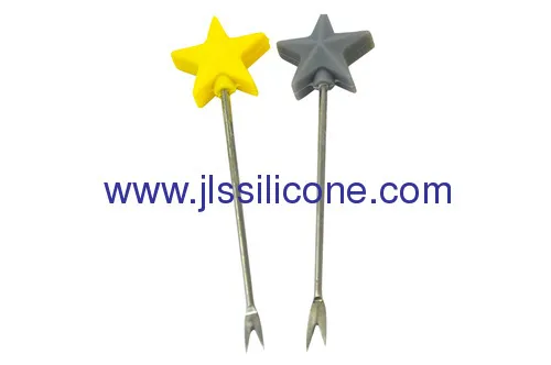 Star Style Silicone Snack And Fruit Fork 