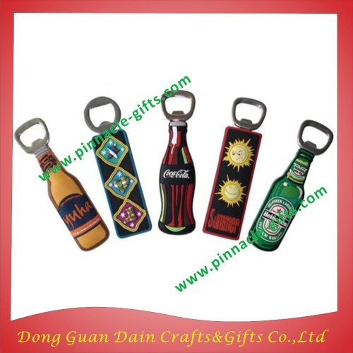 Rubber cartoons bottle openers with magnets