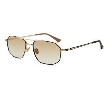 TAC Polarized Polygon Metal Aviator Sunglasses
