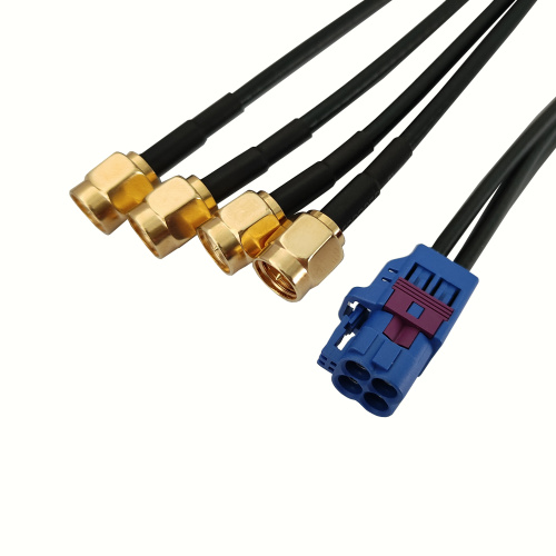 Mini Fakra Female to SMA Male Plug 4in1