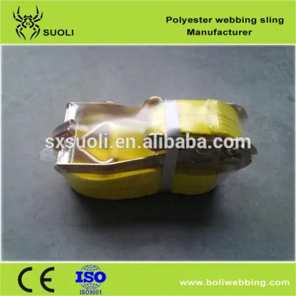strap lashing hook with J or flat (lashing material color with J ) tie down belt strap