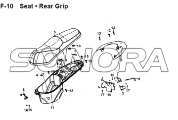 F-10 Seat Rear Grip JET 14 XS175T-2 For SYM Spare Part Top Quality