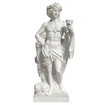 Famous Roman Dionysus white marble greek Bacchus god of wine statue