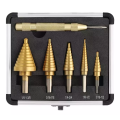 Hot Sale Stepped Drill Bit Set OEM 6pcs HSS Titanium Coated Step Drill Bit Set For Metal