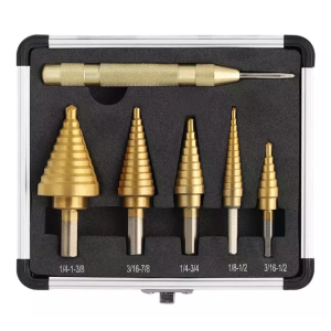 Hot Sale Stepped Drill Bit Set OEM 6pcs HSS Titanium Coated Step Drill Bit Set For Metal