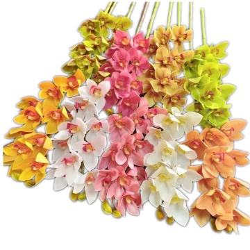 3D Printed Artificial Cymbidium Orchid Flower Branch - PU Real Touch Orchids