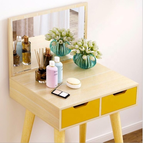 Wooden Dressing Table with Drawers Yellow Makeup Dresser Wardrobe Dressing Table Designs Supplier