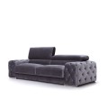 Velvet Chesterfield Sofa med justerbar nakkestøtte