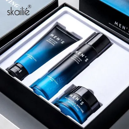 Skailie Private Label Natural Whitening Moisturizing Cleansing Facial Skin Care Kit for Men