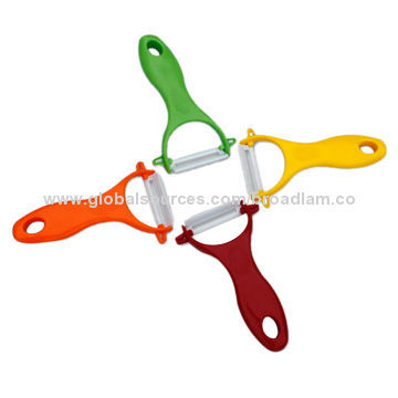 Ceramic Peeler with Zirconium Oxide Blade and ABS or PP Handle, TPR Coating for Options