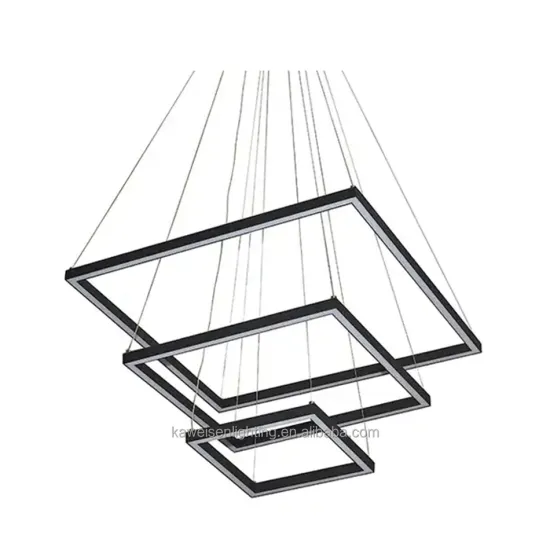 Modern Minimalist Square Chandelier: A 3-Layer Simple Design Ring Lamp with Acrylic and Aluminum Pendant Hanging Lights for Living Room and Bedroom